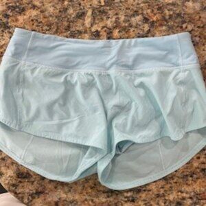 lululemon speed short womens 2.5 low rise light aqua - like New
